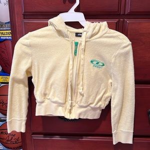 Dkny crop terry hoodie zip up